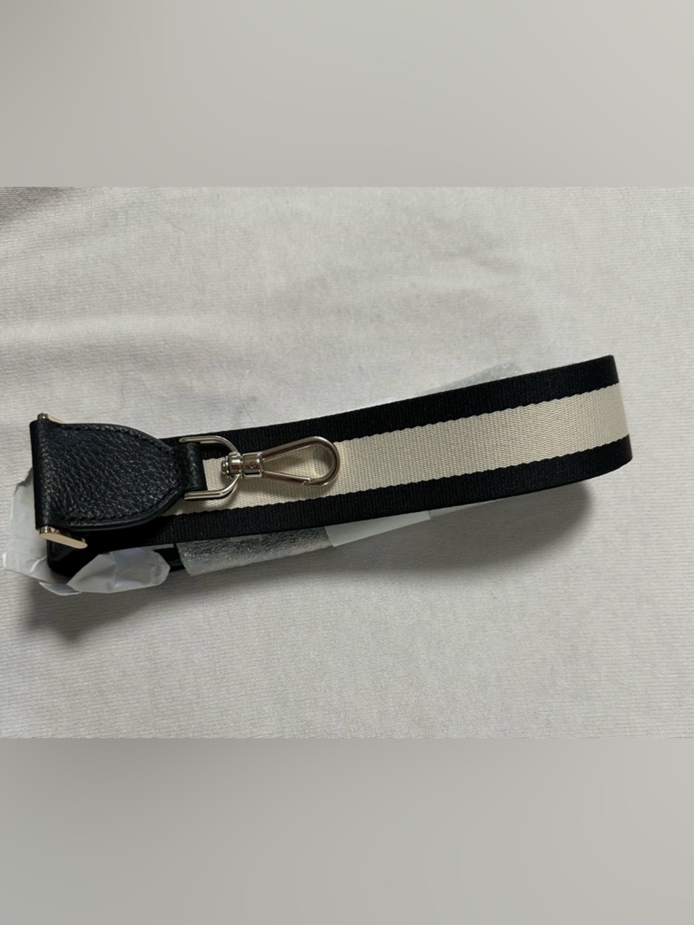 SOLD- Kate Spade New York Adjustable Webbing Strap Black Cream G/T Replacement - Picture 4 of 6